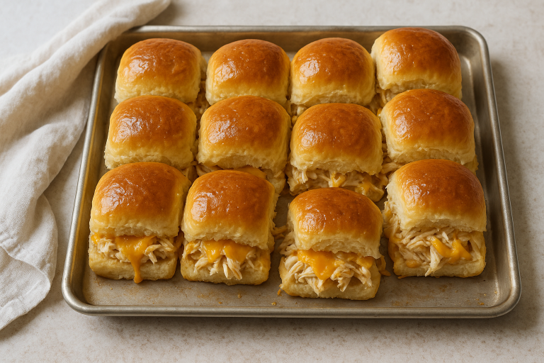Easy Chicken Sliders with Hawaiian Rolls and Cheddar