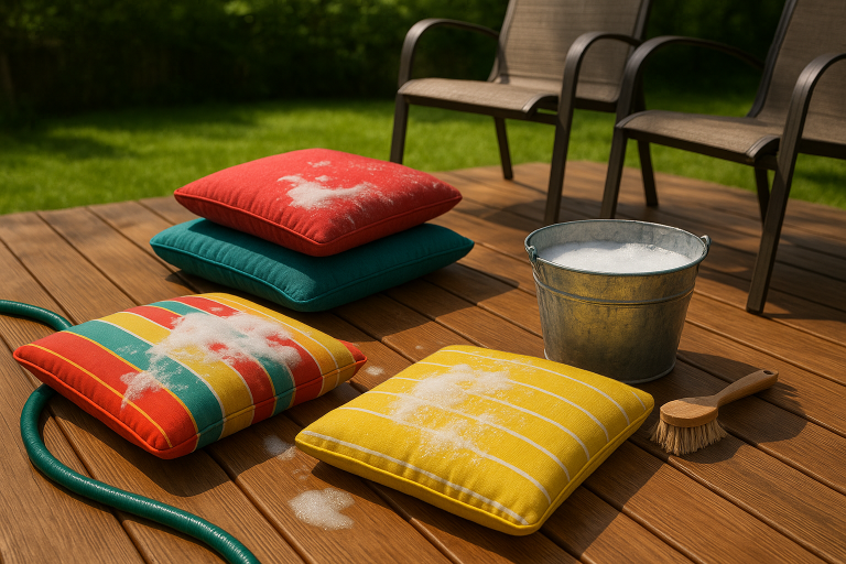 How to Clean Outdoor Cushions and Remove Mildew
