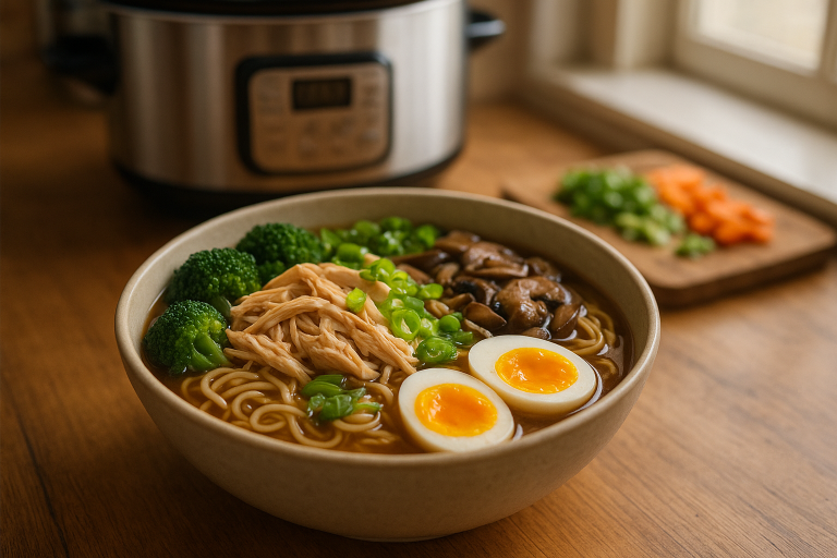 Slow Cooker Chicken Ramen with Vegetables