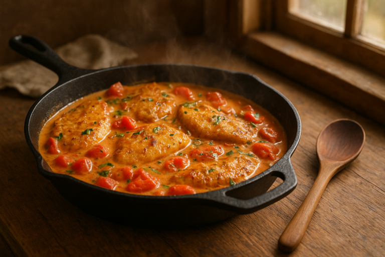 Creamy Tomato Chicken Skillet with Fresh Tomatoes