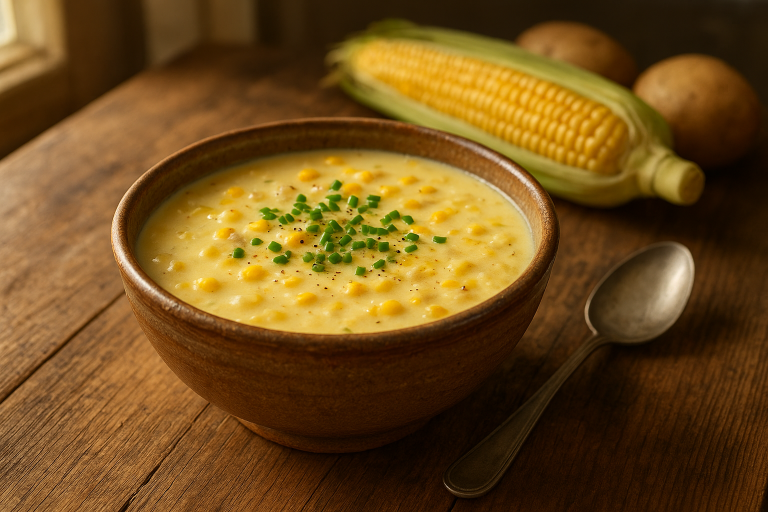 Easy Corn Chowder with Potatoes and Fresh Herbs