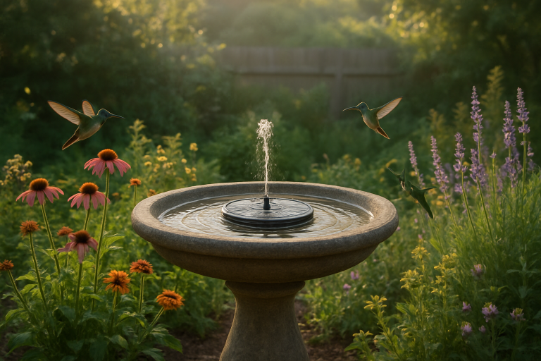 How to Make a Solar Bird Bath Fountain for Hummingbirds