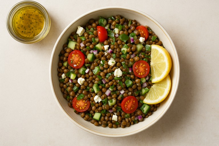 Lentil Salad with Lemon, Feta, and Fresh Herbs