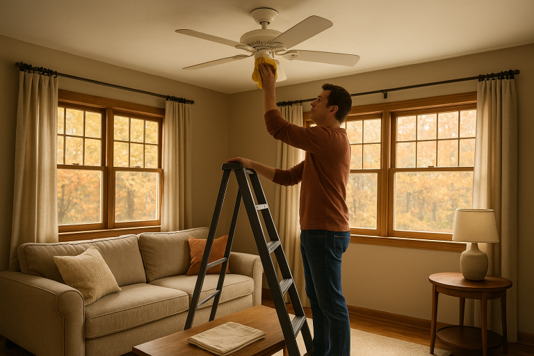 How to Clean and Reverse a Ceiling Fan for Fall