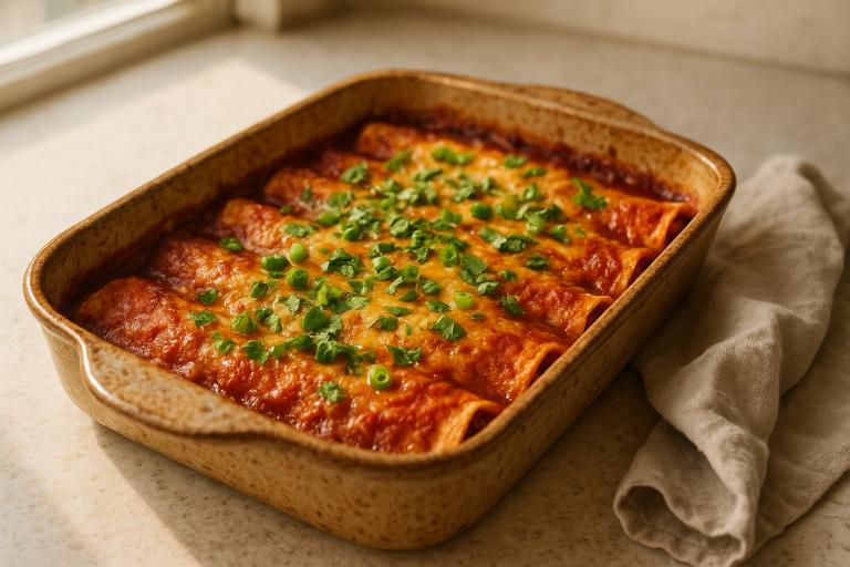 Easy Cheesy Black Bean Spinach Enchiladas