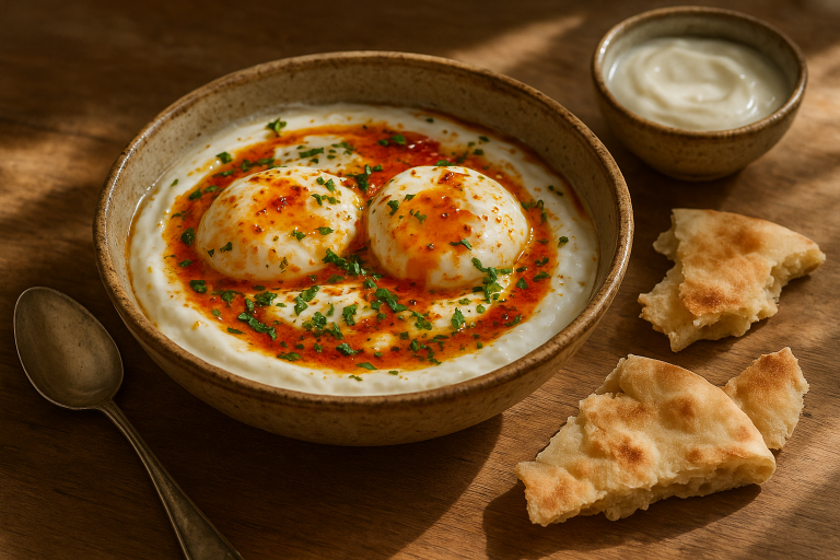 Turkish Eggs with Garlicky Yogurt and Chili Butter
