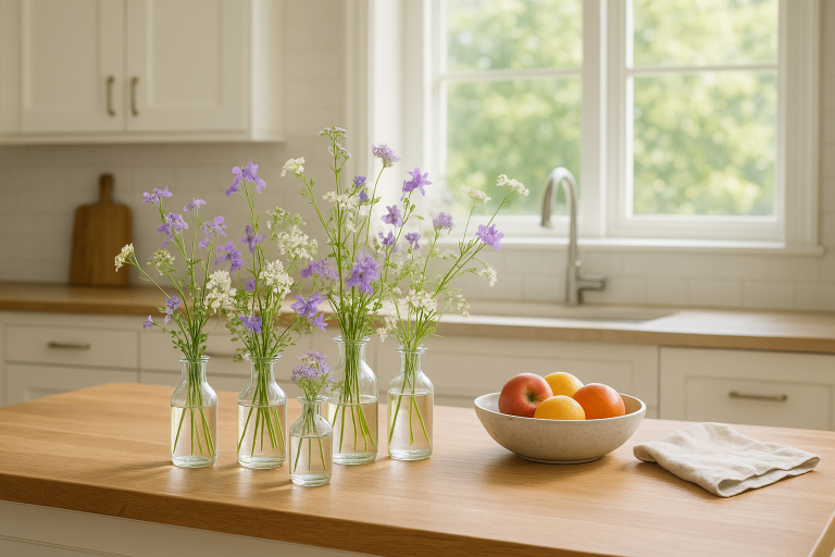 How to Style Garden Cuttings for a Chic Kitchen Display